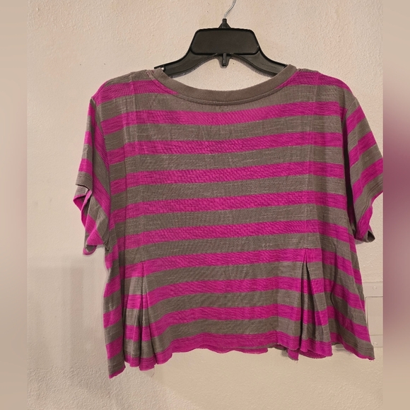 We The Free Keeping it Real Crop Top Pewter Vivid Purple Pleated Size Small - Picture 6 of 7